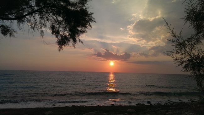 sunset at katerina restaurant near kathisma beach