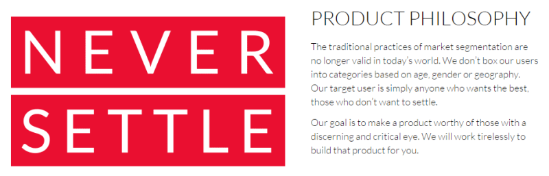 never settle oneplus one